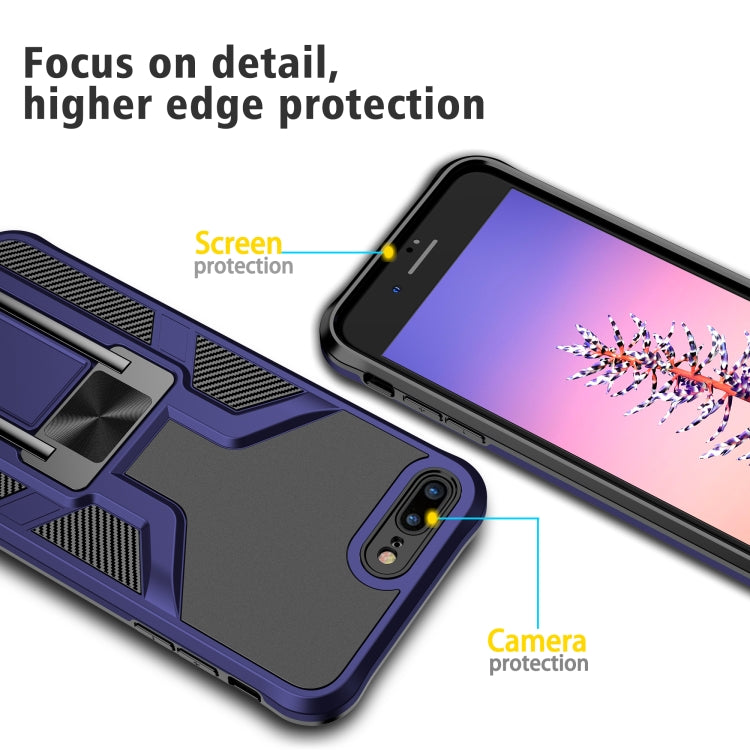 Armor 2 in 1 PC + TPU Magnetic Shockproof Case with Foldable Holder For iPhone 7 Plus / 8 Plus