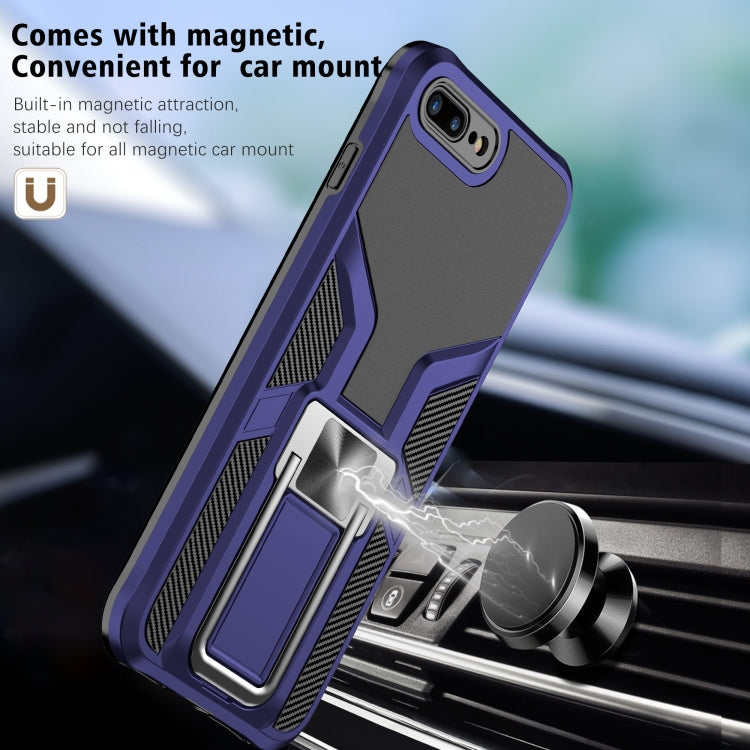 Armor 2 in 1 PC + TPU Magnetic Shockproof Case with Foldable Holder For iPhone 7 Plus / 8 Plus