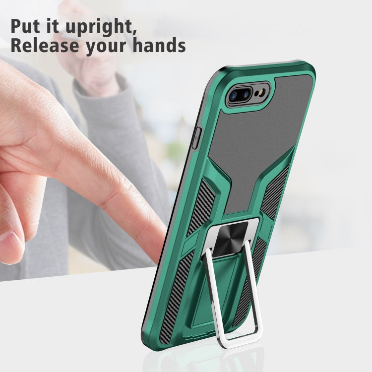 Armor 2 in 1 PC + TPU Magnetic Shockproof Case with Foldable Holder For iPhone 7 Plus / 8 Plus