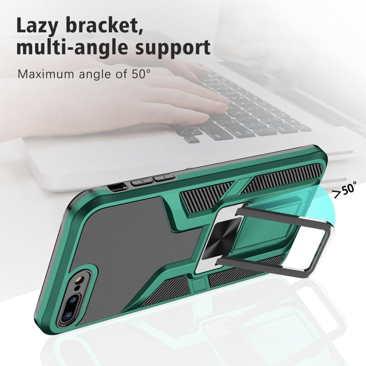 Armor 2 in 1 PC + TPU Magnetic Shockproof Case with Foldable Holder For iPhone 7 Plus / 8 Plus