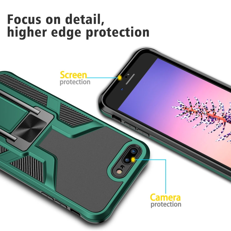 Armor 2 in 1 PC + TPU Magnetic Shockproof Case with Foldable Holder For iPhone 7 Plus / 8 Plus