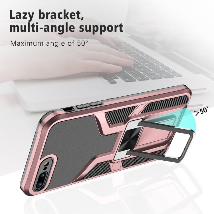 Armor 2 in 1 PC + TPU Magnetic Shockproof Case with Foldable Holder For iPhone 7 Plus / 8 Plus