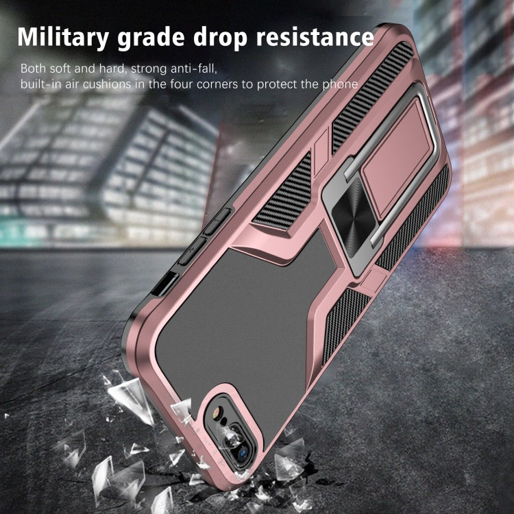 Armor 2 in 1 PC + TPU Magnetic Shockproof Case with Foldable Holder For iPhone 7 Plus / 8 Plus