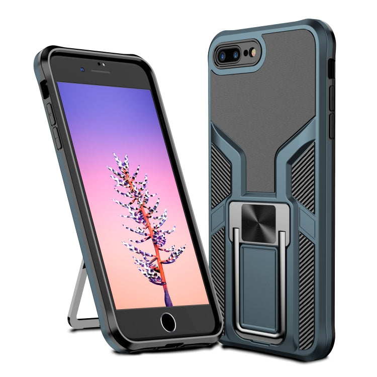Armor 2 in 1 PC + TPU Magnetic Shockproof Case with Foldable Holder For iPhone 7 Plus / 8 Plus