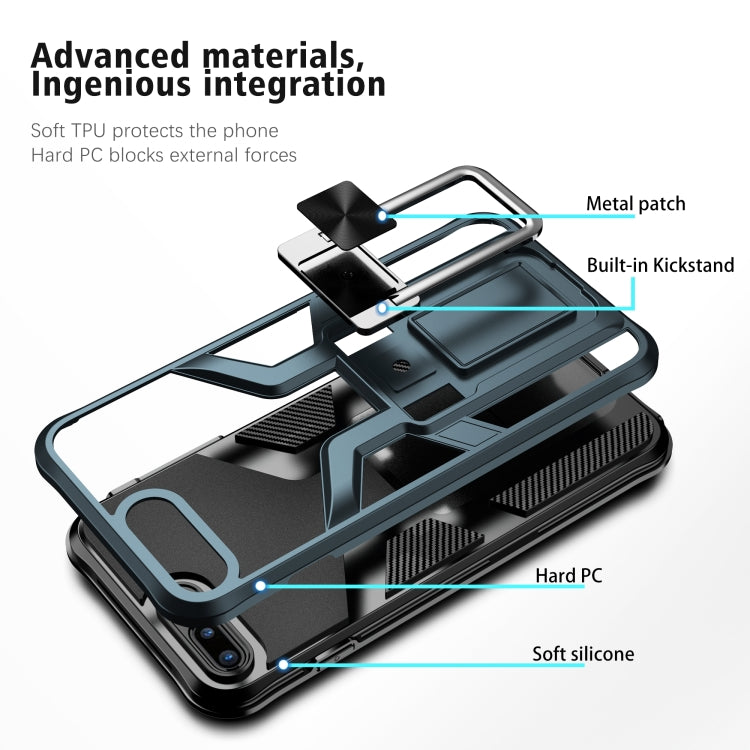Armor 2 in 1 PC + TPU Magnetic Shockproof Case with Foldable Holder For iPhone 7 Plus / 8 Plus