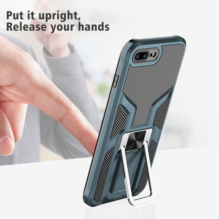 Armor 2 in 1 PC + TPU Magnetic Shockproof Case with Foldable Holder For iPhone 7 Plus / 8 Plus