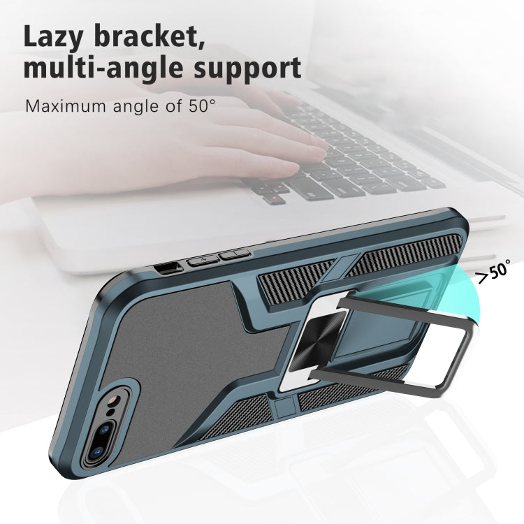 Armor 2 in 1 PC + TPU Magnetic Shockproof Case with Foldable Holder For iPhone 7 Plus / 8 Plus