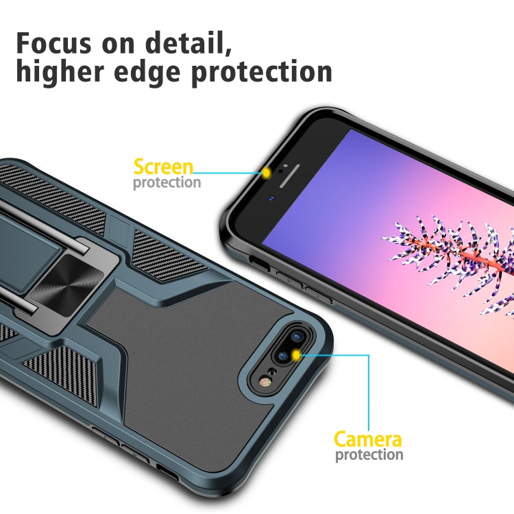 Armor 2 in 1 PC + TPU Magnetic Shockproof Case with Foldable Holder For iPhone 7 Plus / 8 Plus