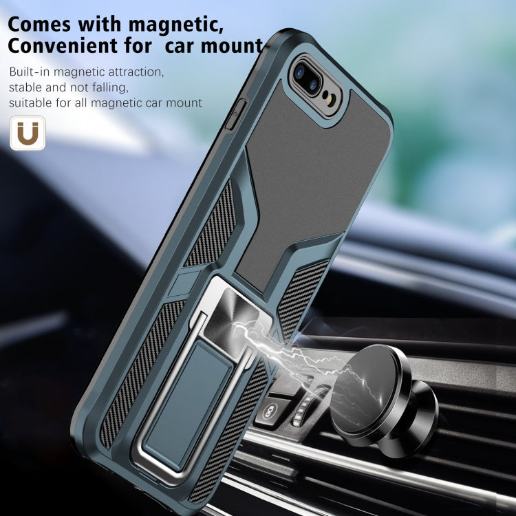 Armor 2 in 1 PC + TPU Magnetic Shockproof Case with Foldable Holder For iPhone 7 Plus / 8 Plus
