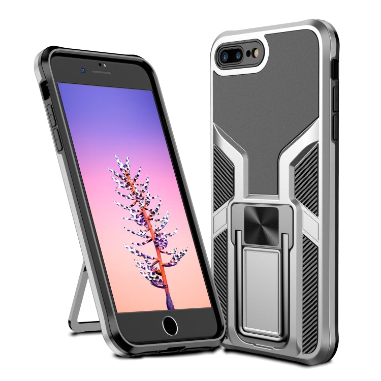 Armor 2 in 1 PC + TPU Magnetic Shockproof Case with Foldable Holder For iPhone 7 Plus / 8 Plus