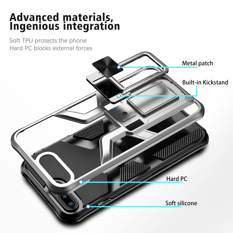 Armor 2 in 1 PC + TPU Magnetic Shockproof Case with Foldable Holder For iPhone 7 Plus / 8 Plus