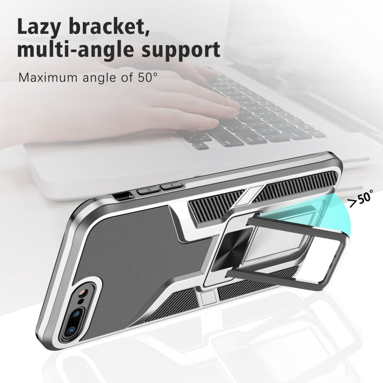 Armor 2 in 1 PC + TPU Magnetic Shockproof Case with Foldable Holder For iPhone 7 Plus / 8 Plus