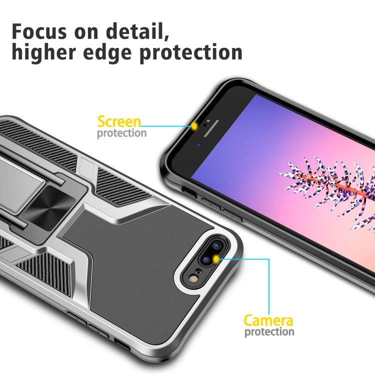 Armor 2 in 1 PC + TPU Magnetic Shockproof Case with Foldable Holder For iPhone 7 Plus / 8 Plus