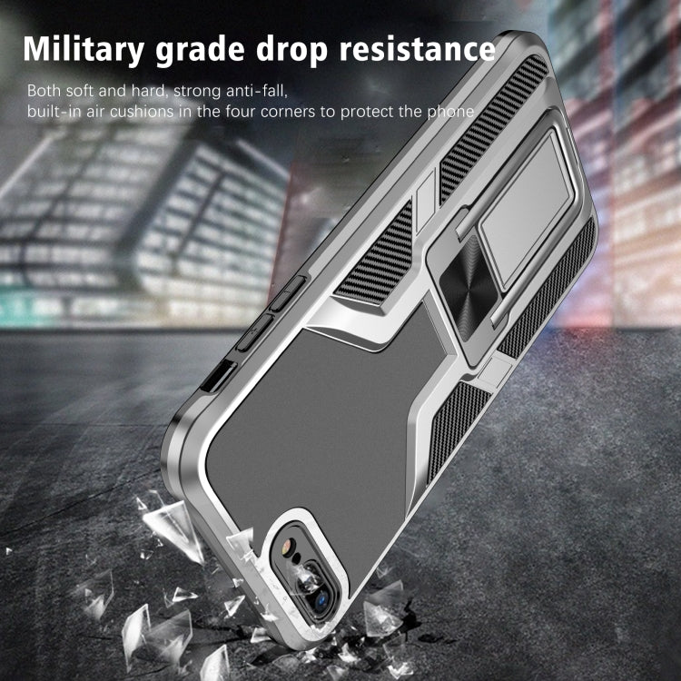 Armor 2 in 1 PC + TPU Magnetic Shockproof Case with Foldable Holder For iPhone 7 Plus / 8 Plus