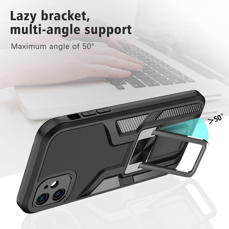 For iPhone 11 Armor 2 in 1 PC + TPU Magnetic Shockproof Case with Foldable Holder