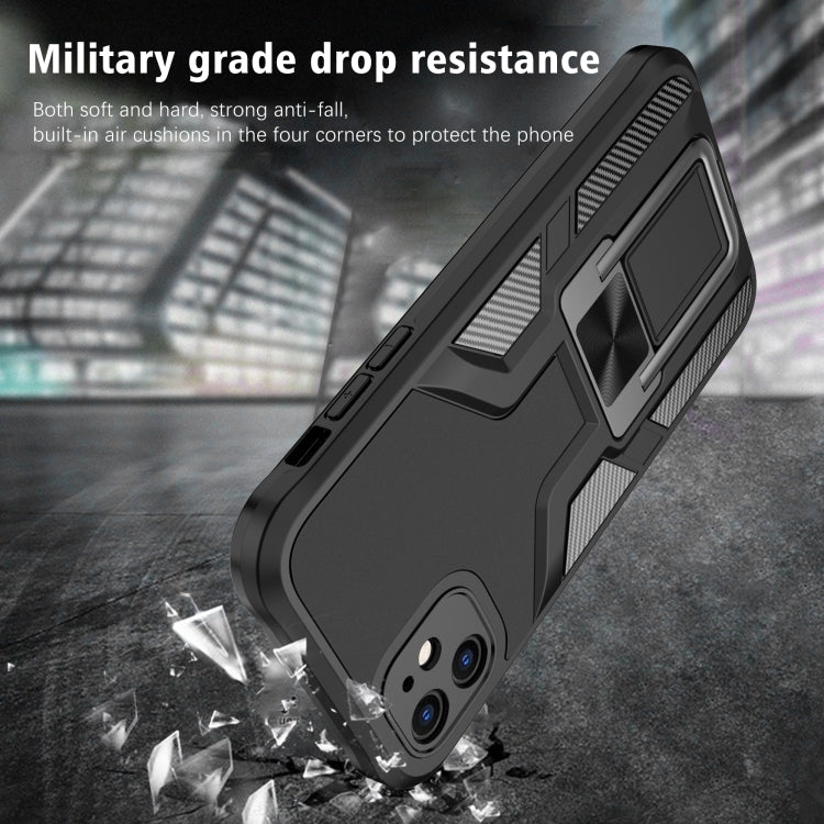 For iPhone 11 Armor 2 in 1 PC + TPU Magnetic Shockproof Case with Foldable Holder