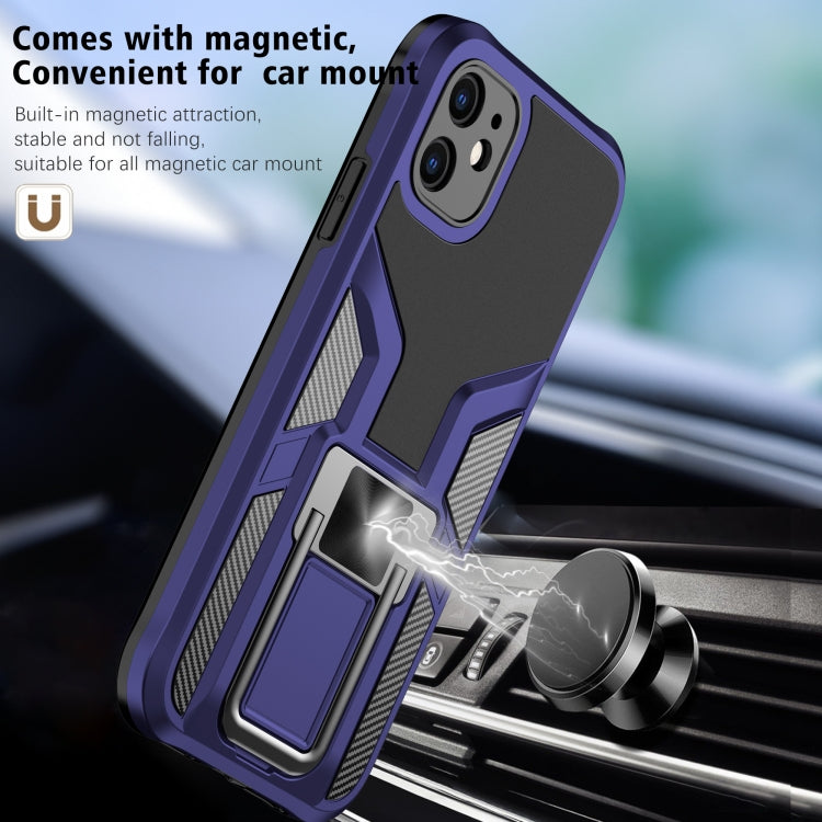 For iPhone 11 Armor 2 in 1 PC + TPU Magnetic Shockproof Case with Foldable Holder