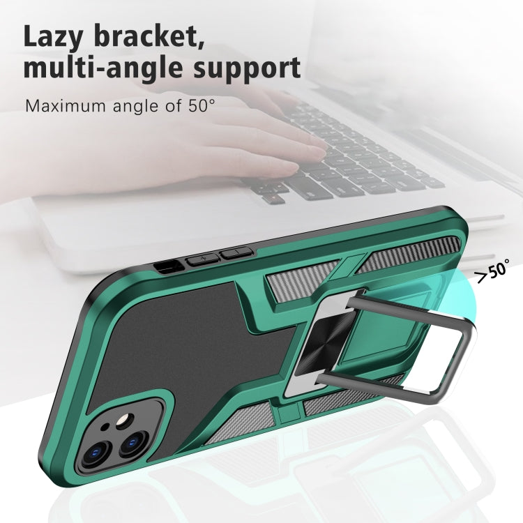 For iPhone 11 Armor 2 in 1 PC + TPU Magnetic Shockproof Case with Foldable Holder
