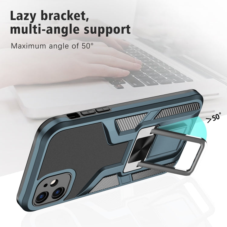 For iPhone 11 Armor 2 in 1 PC + TPU Magnetic Shockproof Case with Foldable Holder