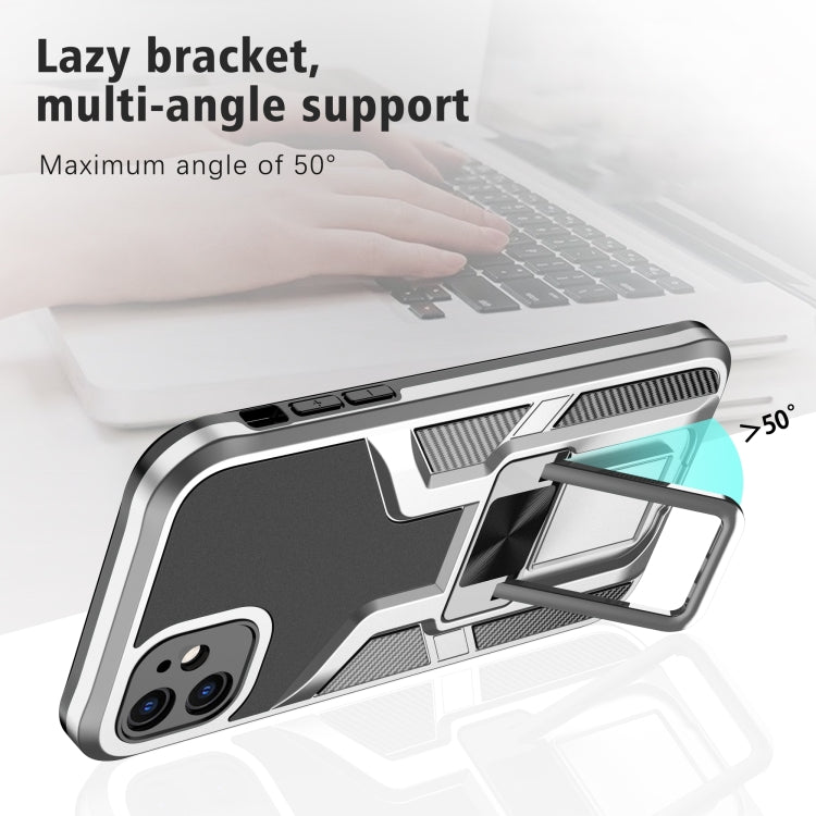 For iPhone 11 Armor 2 in 1 PC + TPU Magnetic Shockproof Case with Foldable Holder