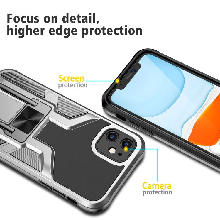 For iPhone 11 Armor 2 in 1 PC + TPU Magnetic Shockproof Case with Foldable Holder