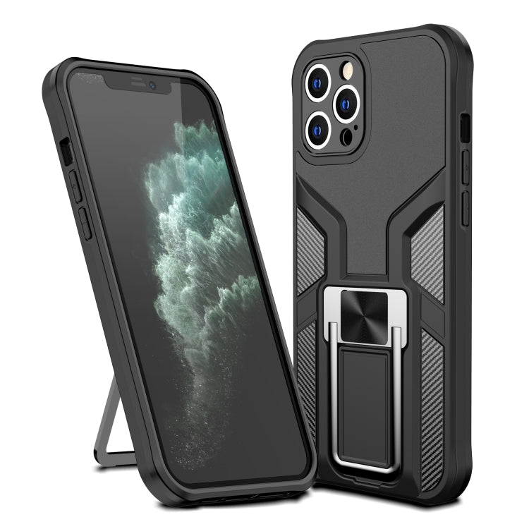 For iPhone 11 Pro Armor 2 in 1 PC + TPU Magnetic Shockproof Case with Foldable Holder