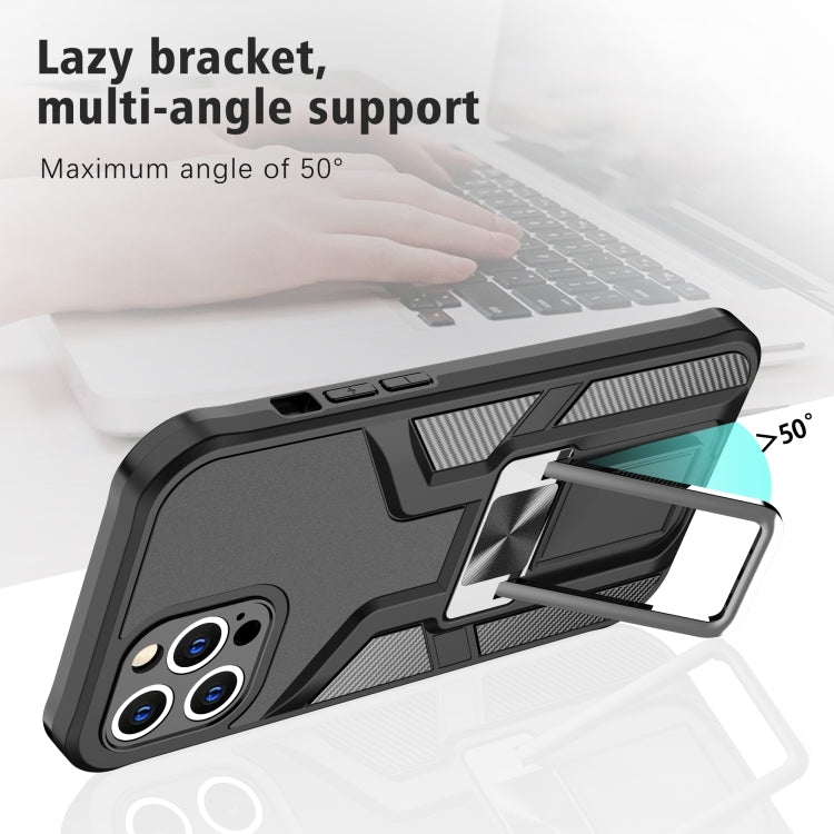 For iPhone 11 Pro Armor 2 in 1 PC + TPU Magnetic Shockproof Case with Foldable Holder