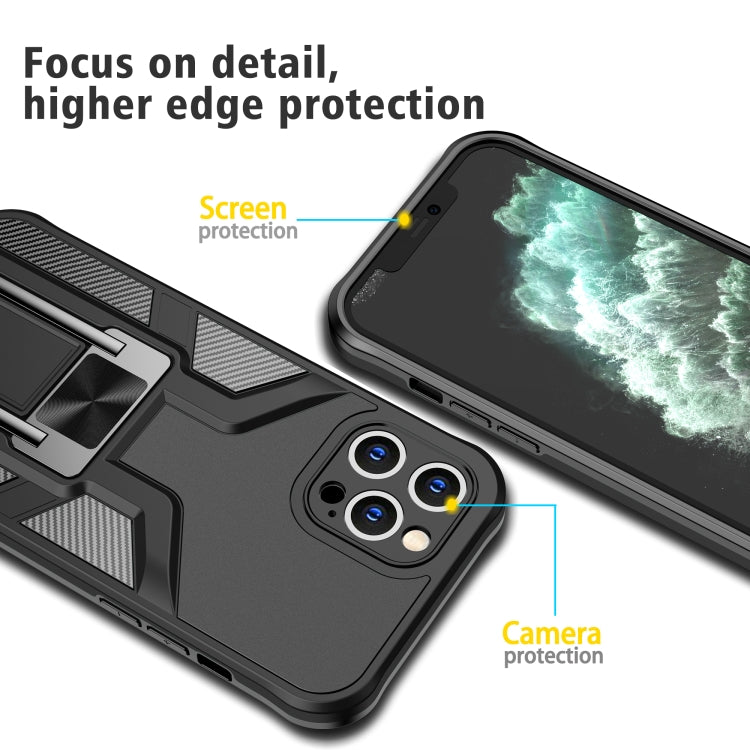 For iPhone 11 Pro Armor 2 in 1 PC + TPU Magnetic Shockproof Case with Foldable Holder