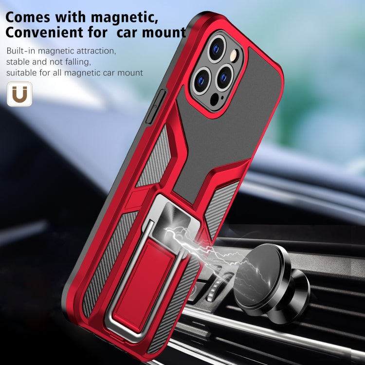 For iPhone 11 Pro Armor 2 in 1 PC + TPU Magnetic Shockproof Case with Foldable Holder