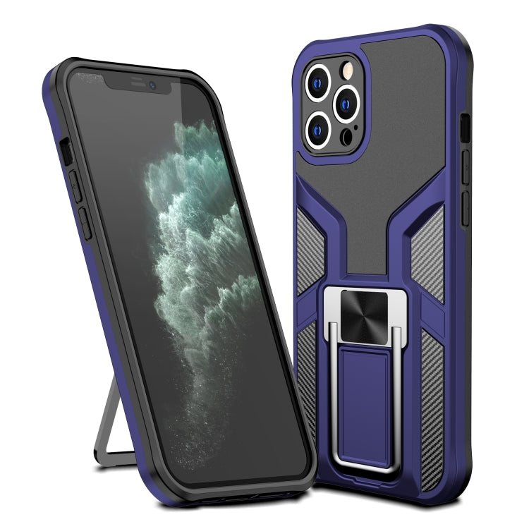 For iPhone 11 Pro Armor 2 in 1 PC + TPU Magnetic Shockproof Case with Foldable Holder