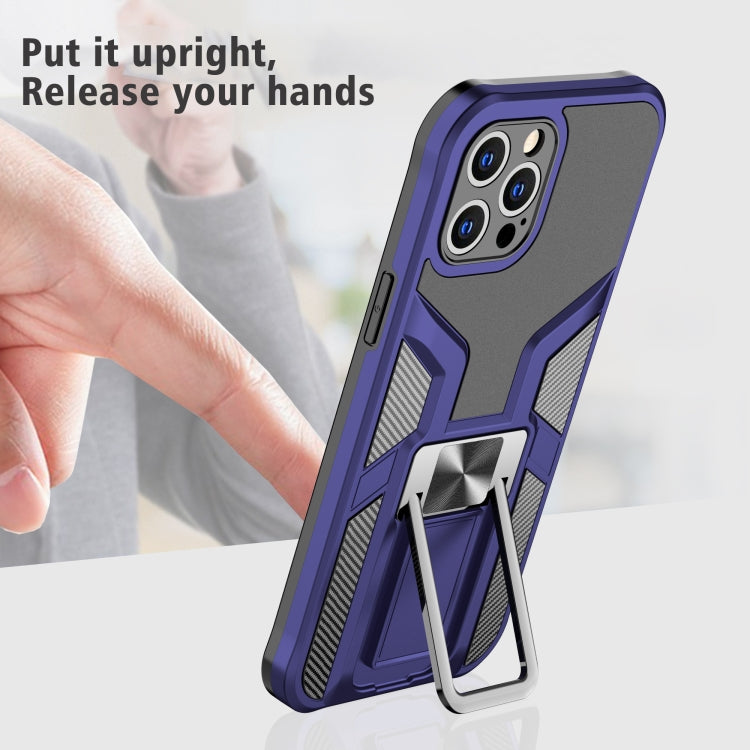 For iPhone 11 Pro Armor 2 in 1 PC + TPU Magnetic Shockproof Case with Foldable Holder