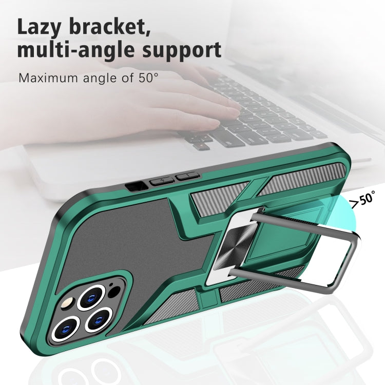For iPhone 11 Pro Armor 2 in 1 PC + TPU Magnetic Shockproof Case with Foldable Holder