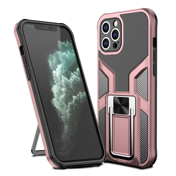 For iPhone 11 Pro Armor 2 in 1 PC + TPU Magnetic Shockproof Case with Foldable Holder