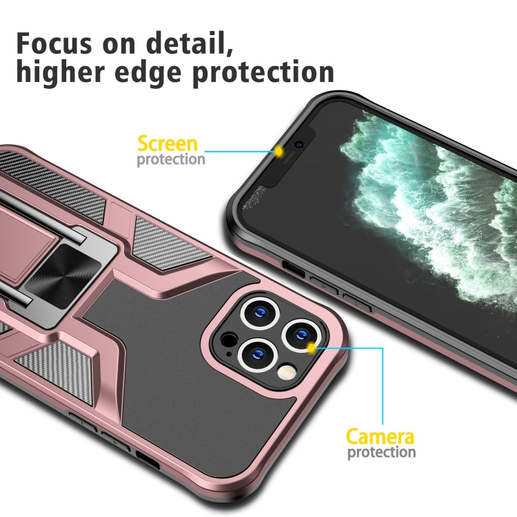 For iPhone 11 Pro Armor 2 in 1 PC + TPU Magnetic Shockproof Case with Foldable Holder