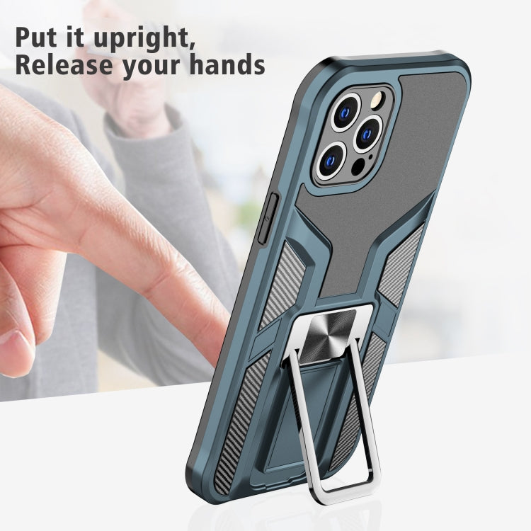 For iPhone 11 Pro Armor 2 in 1 PC + TPU Magnetic Shockproof Case with Foldable Holder