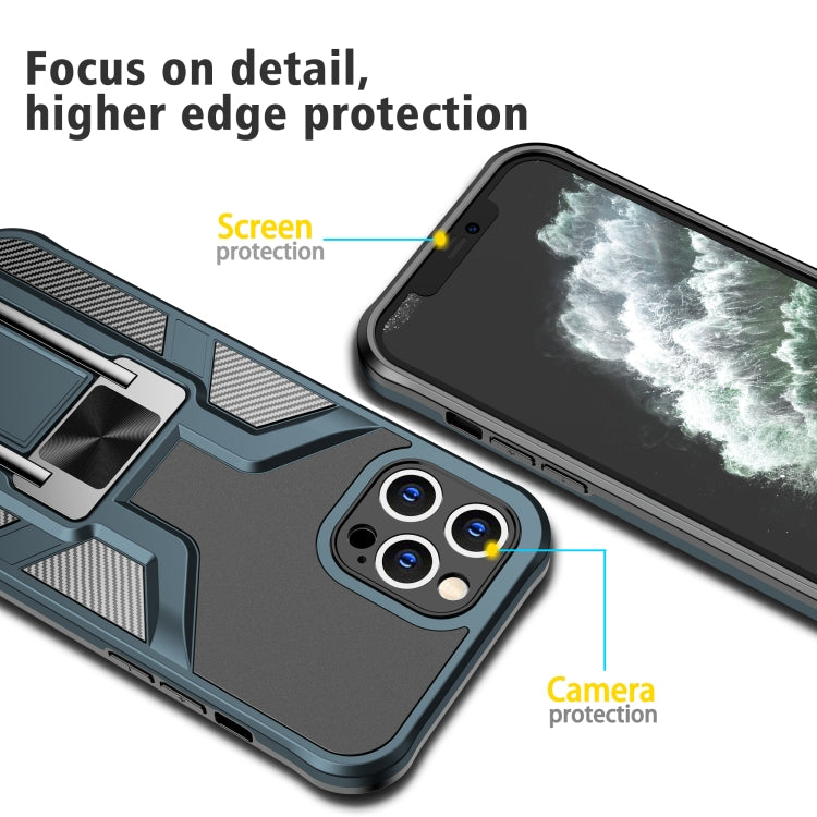For iPhone 11 Pro Armor 2 in 1 PC + TPU Magnetic Shockproof Case with Foldable Holder