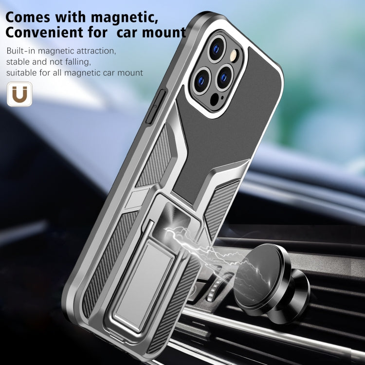 For iPhone 11 Pro Armor 2 in 1 PC + TPU Magnetic Shockproof Case with Foldable Holder