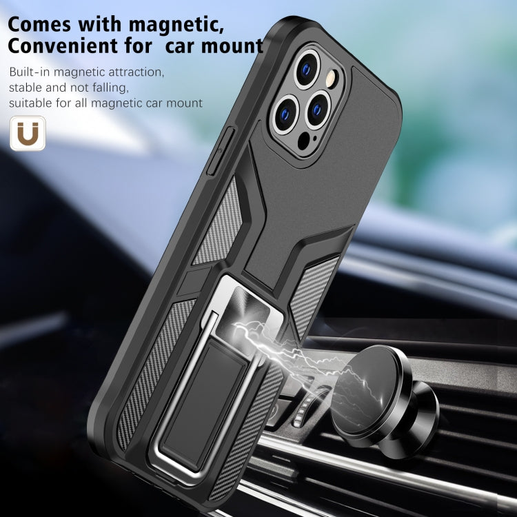 For iPhone 11 Pro Max Armor 2 in 1 PC + TPU Magnetic Shockproof Case with Foldable Holder