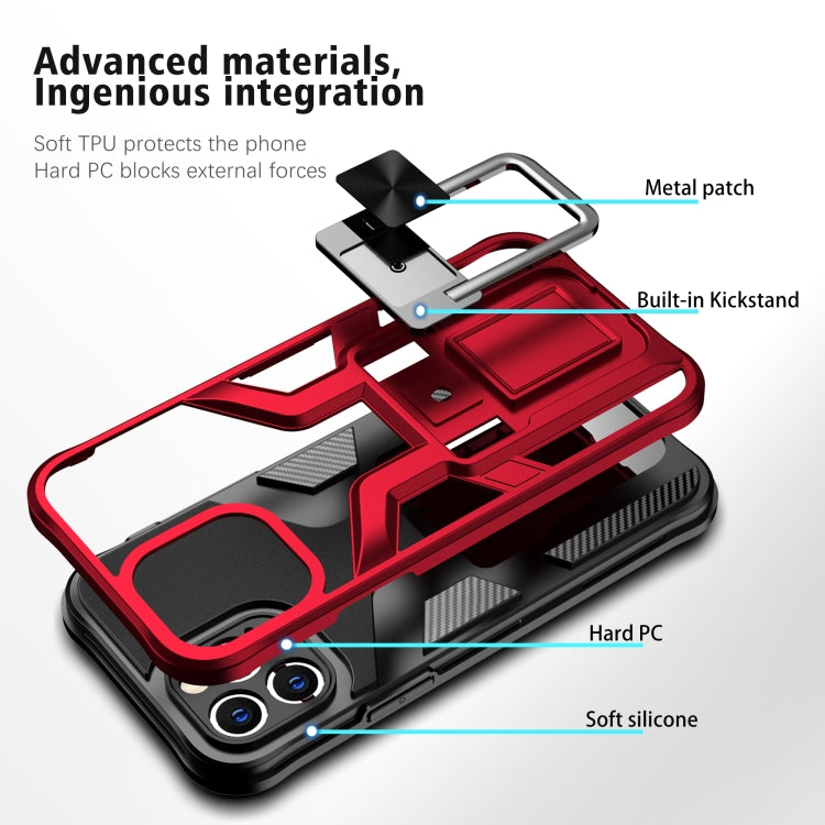 For iPhone 11 Pro Max Armor 2 in 1 PC + TPU Magnetic Shockproof Case with Foldable Holder