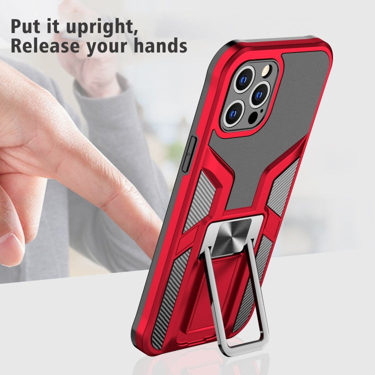 For iPhone 11 Pro Max Armor 2 in 1 PC + TPU Magnetic Shockproof Case with Foldable Holder