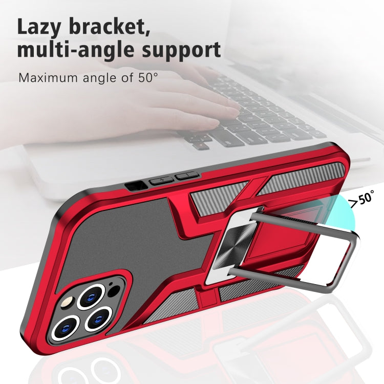 For iPhone 11 Pro Max Armor 2 in 1 PC + TPU Magnetic Shockproof Case with Foldable Holder
