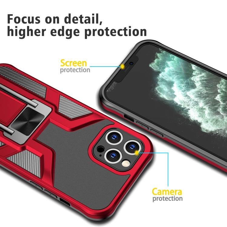 For iPhone 11 Pro Max Armor 2 in 1 PC + TPU Magnetic Shockproof Case with Foldable Holder