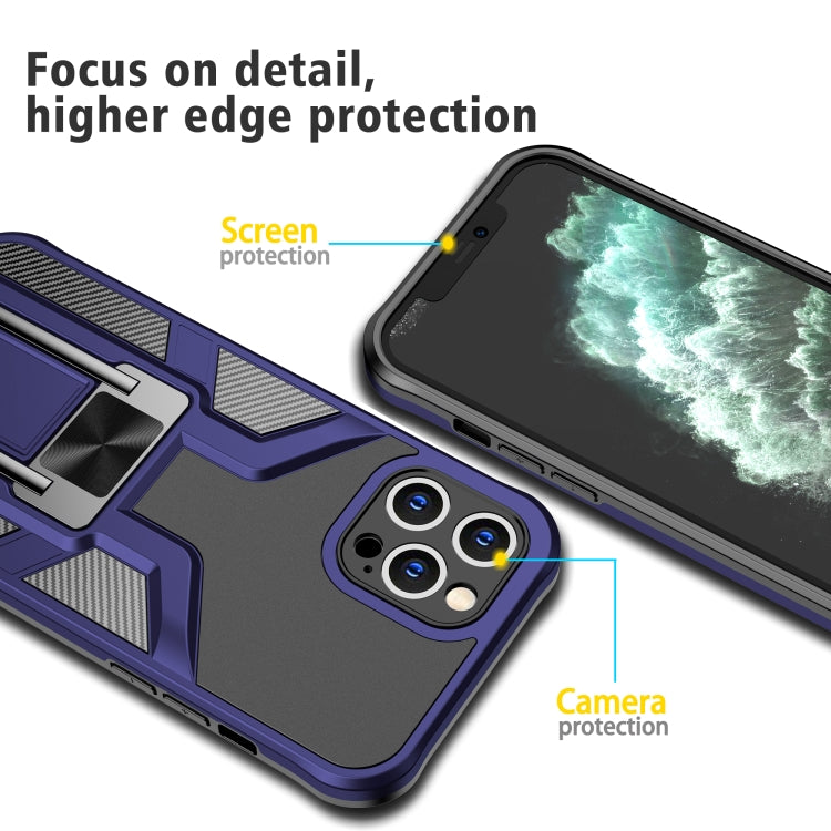 For iPhone 11 Pro Max Armor 2 in 1 PC + TPU Magnetic Shockproof Case with Foldable Holder