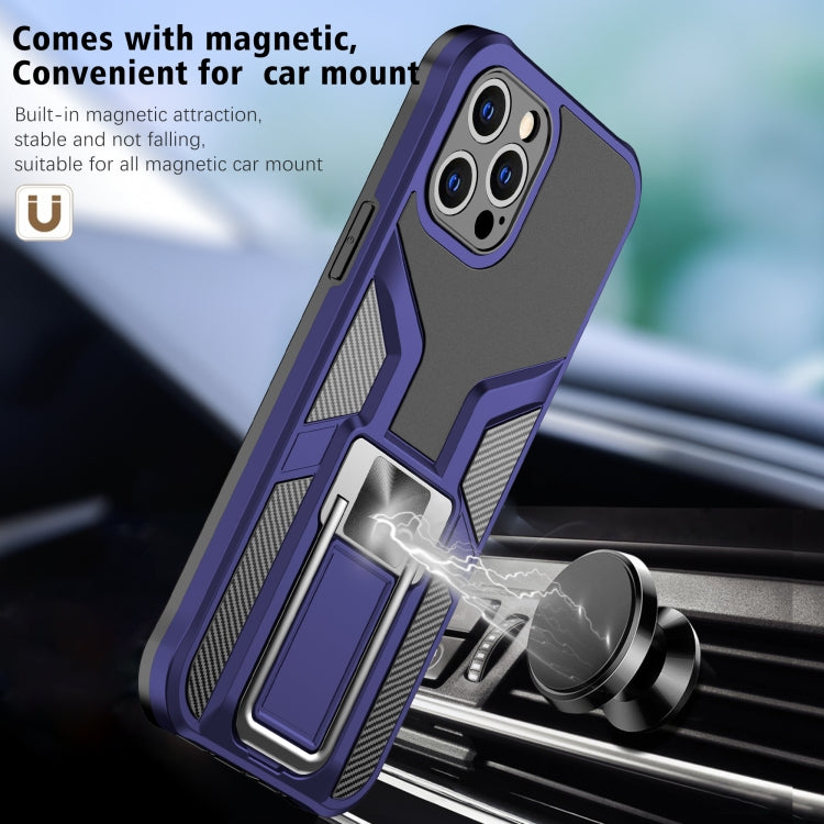 For iPhone 11 Pro Max Armor 2 in 1 PC + TPU Magnetic Shockproof Case with Foldable Holder
