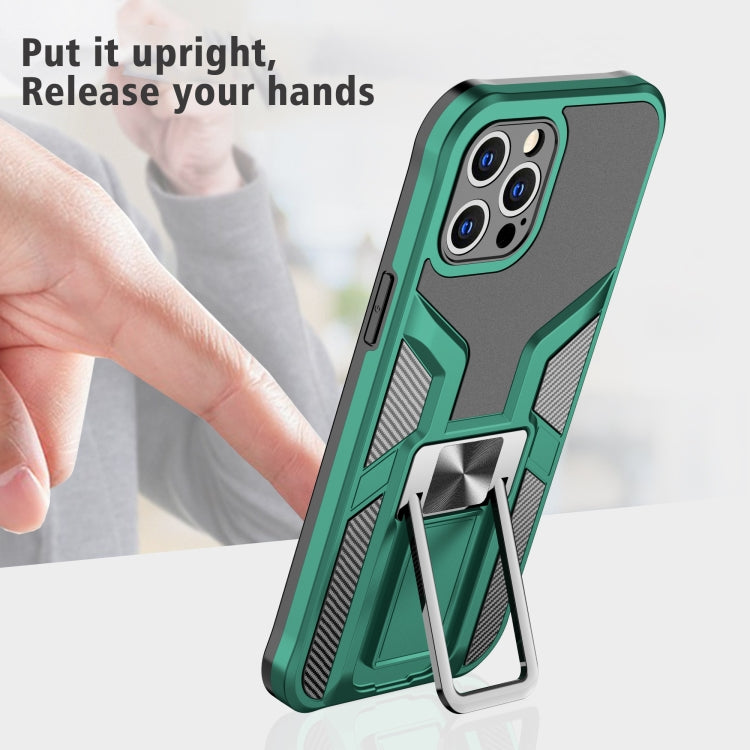 For iPhone 11 Pro Max Armor 2 in 1 PC + TPU Magnetic Shockproof Case with Foldable Holder