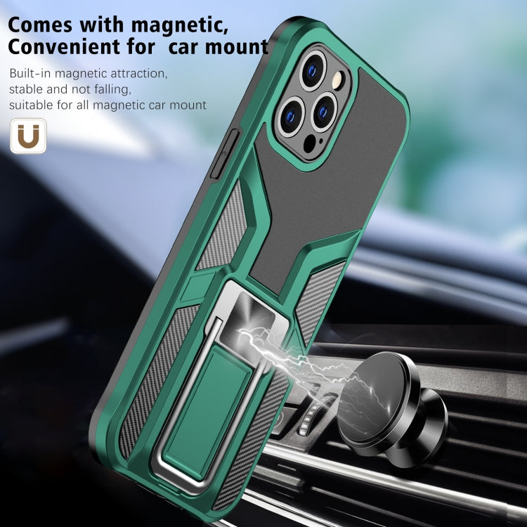 For iPhone 11 Pro Max Armor 2 in 1 PC + TPU Magnetic Shockproof Case with Foldable Holder