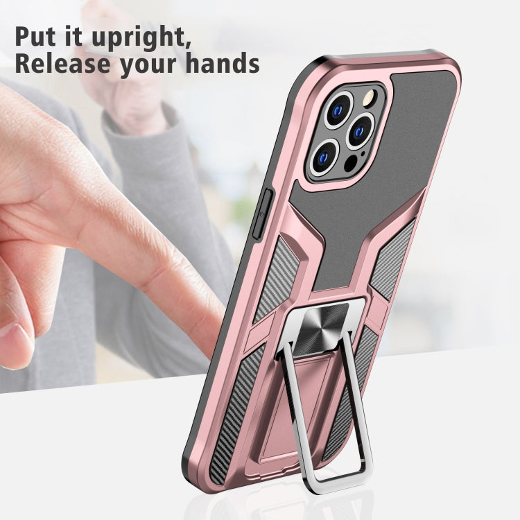 For iPhone 11 Pro Max Armor 2 in 1 PC + TPU Magnetic Shockproof Case with Foldable Holder