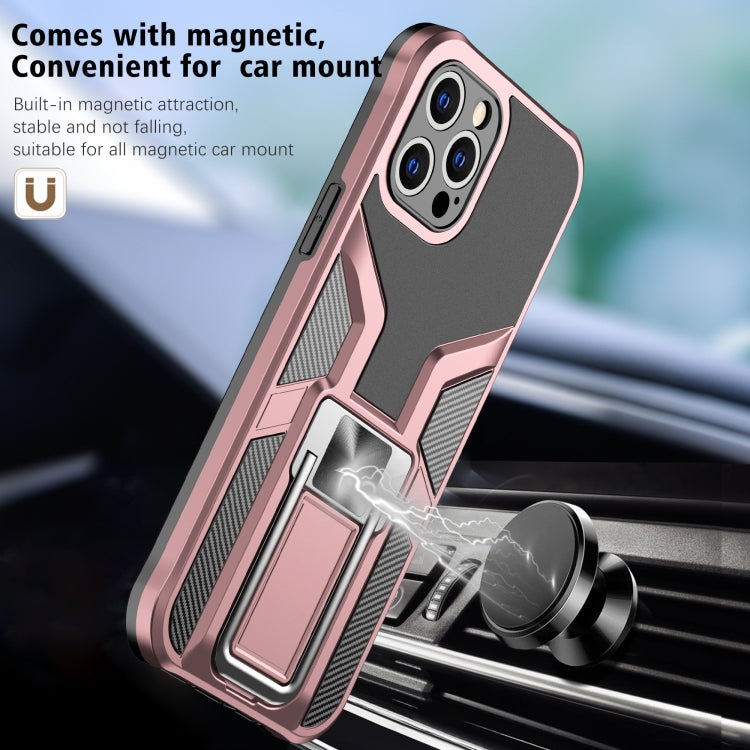 For iPhone 11 Pro Max Armor 2 in 1 PC + TPU Magnetic Shockproof Case with Foldable Holder