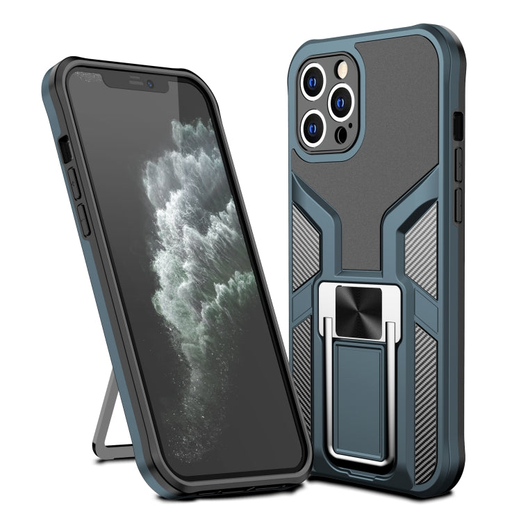For iPhone 11 Pro Max Armor 2 in 1 PC + TPU Magnetic Shockproof Case with Foldable Holder