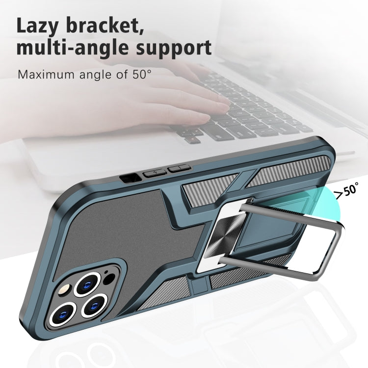 For iPhone 11 Pro Max Armor 2 in 1 PC + TPU Magnetic Shockproof Case with Foldable Holder